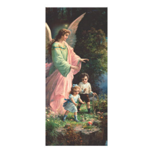 Guardian angel protecting children near a ledge rack card