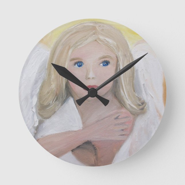 Guardian angel round clock (Front)