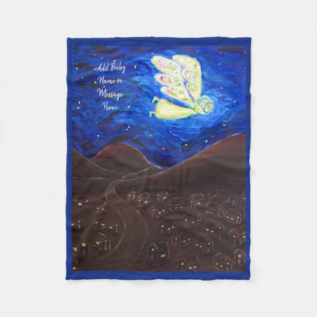 Guardian Angel Soft Fleece Custom Baby Blanket (Front)
