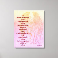 Guardian Angel spiritual recovery poem art canvas