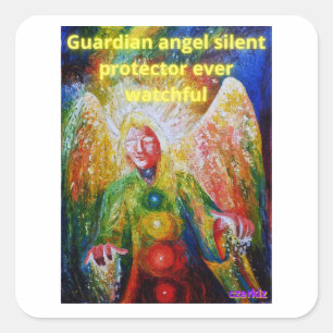 Guardian angel square sticker
