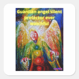 Guardian angel square sticker