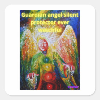 Guardian angel square sticker