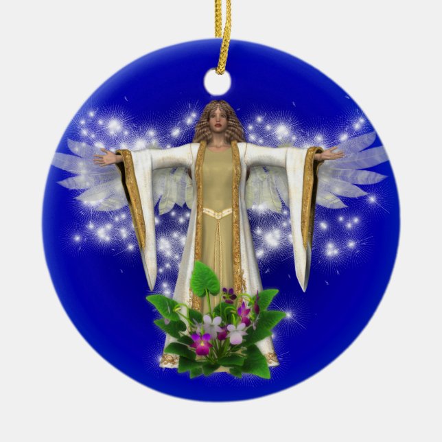 Guardian Angel Watch Over You Ornament (Front)