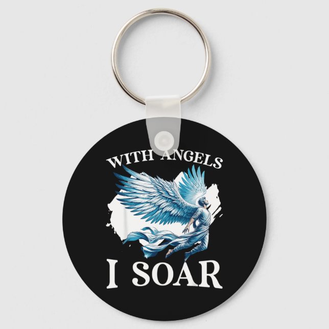 Guardian Angel Wings Memorial Day Missing Someone Keychain (Front)