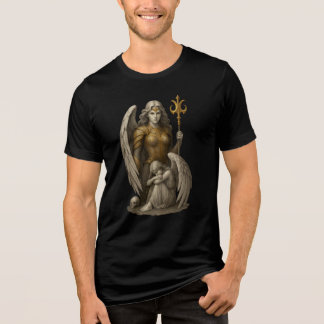 Guardian Angel with Golden Armor Artwork Tri-Blend Shirt