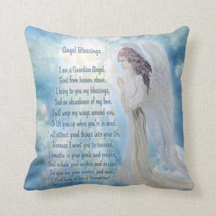 Guardian Angel with Poem  Throw Pillow