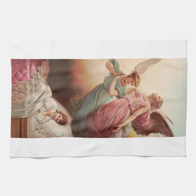 Guardian angels with child kitchen towel (Horizontal)