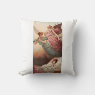 Guardian angels with child throw pillow