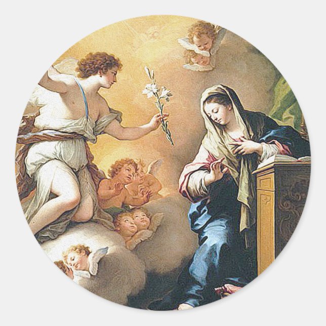 Guardian Angels with Gifts Classic Round Sticker (Front)