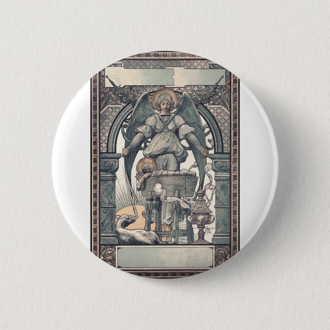 Guardian angels with Jesus child 2 Inch Round Button (Front)