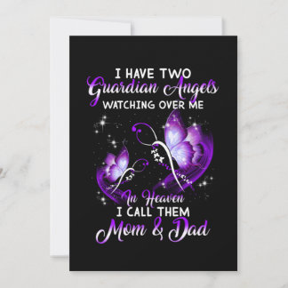 Guardian Angles In My Heaven Mom & Dad Thank You Card