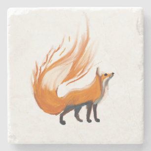 Guardian Fox Marble Coaster