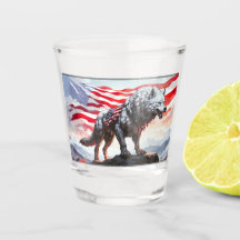 "Guardian of Freedom: The Patriotic Wolf"