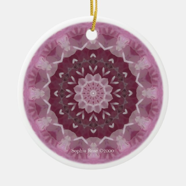 Guardian of LOVE Mandala Ceramic Ornament (Front)