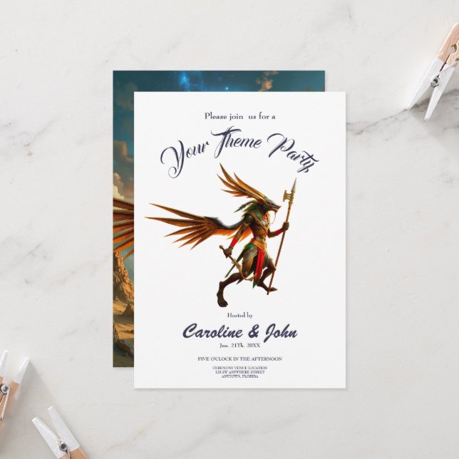 Guardian of the Celestial Gate – Anubis  Invitation (Front/Back In Situ)