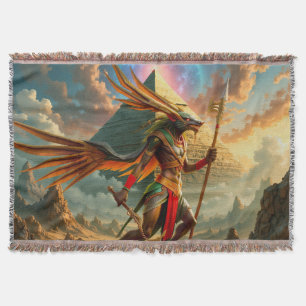 Guardian of the Celestial Gate – Anubis  Throw Blanket