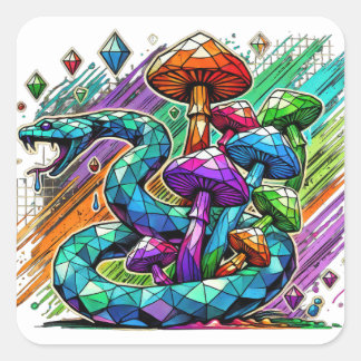 Guardian of the Crystal Mushrooms Square Sticker