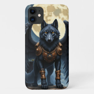 Guardian of the Moon – The Black Winged Wolf iPhone 11 Case
