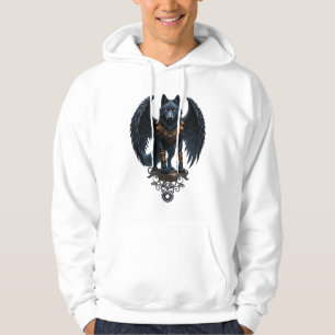 Guardian of the Moon – The Black Winged Wolf Hoodie