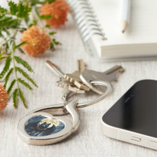 Guardian of the Moon – The Black Winged Wolf Keychain