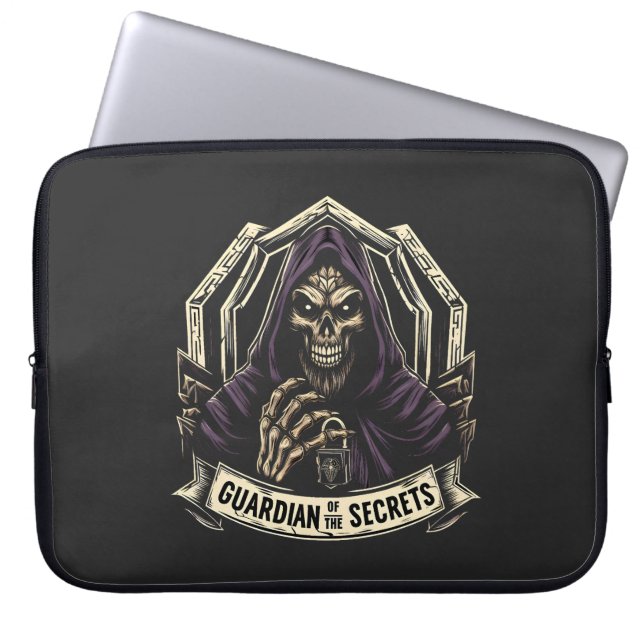 Guardian of the Secrets -  Sinister Crypt Keeper Laptop Sleeve (Front)