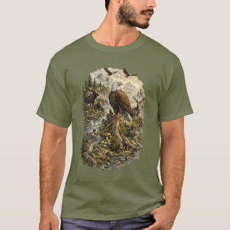 Guardian of the Wilderness – Vintage Bald Eagle Na T-Shirt