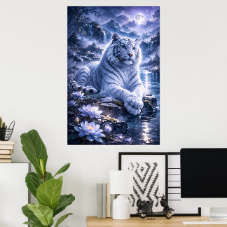 Guardian White Tiger – Silent Strength and Gentle  Poster