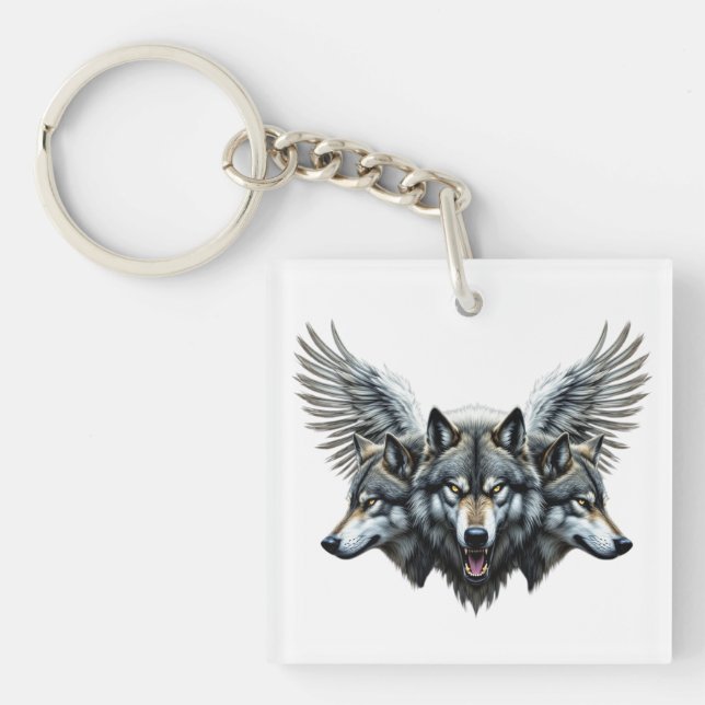 Guardian Wolves Keychain (Front)