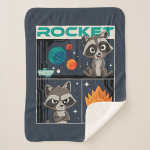 Guardians of the Galaxy Baby Rocket Cartoon Sherpa Blanket