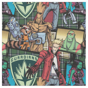 Guardians of the Galaxy   Comic Crew Pattern Fabric