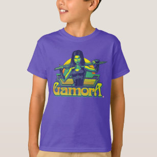 Guardians of the Galaxy   Gamora Cartoon Badge T-Shirt