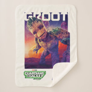 Guardians of the Galaxy Groot Character Poster Sherpa Blanket