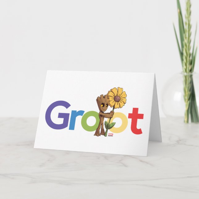Guardians of the Galaxy | Groot Name Flower Card (Front)
