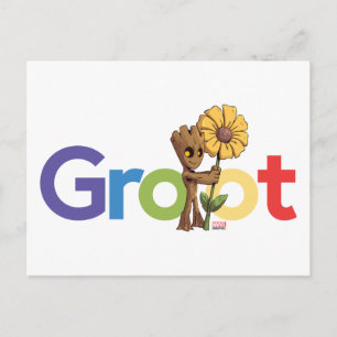 Guardians of the Galaxy Groot Name Flower Postcard