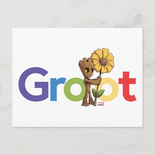Guardians of the Galaxy | Groot Name Flower Postcard (Front)