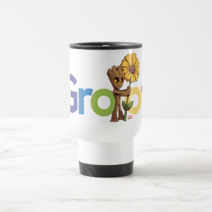 Guardians of the Galaxy Groot Name Flower Travel Mug