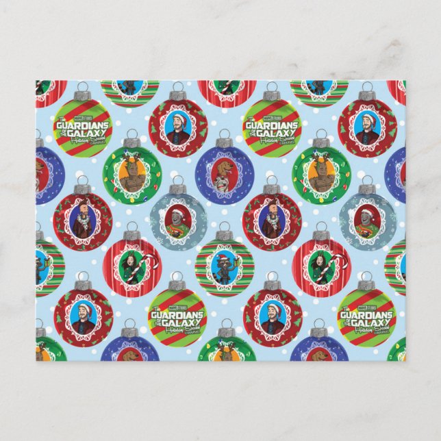 Guardians of the Galaxy Holiday Bauble Pattern Postcard (Front)