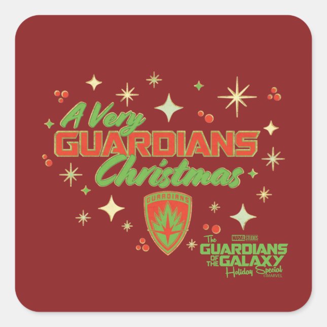 Guardians of the Galaxy Holiday Christmas Wishes Square Sticker (Front)