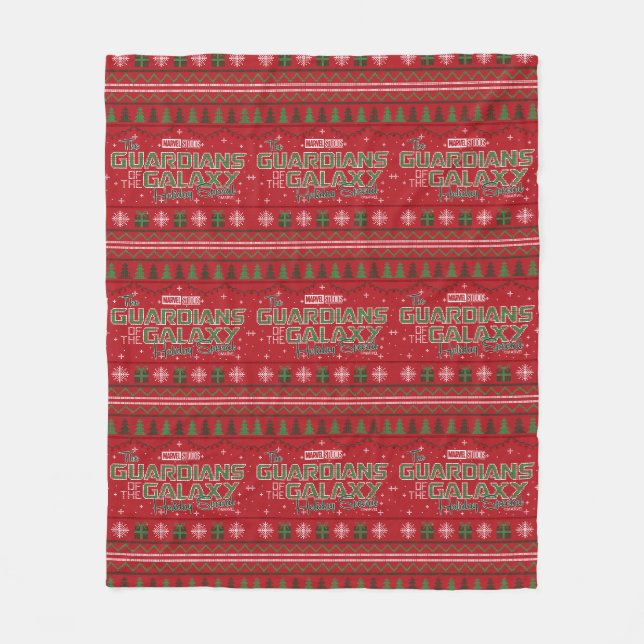 Guardians of the Galaxy Holiday Cross Stitch Fleece Blanket (Front)
