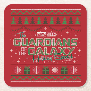 Guardians of the Galaxy Holiday Cross Stitch Square Paper Coaster
