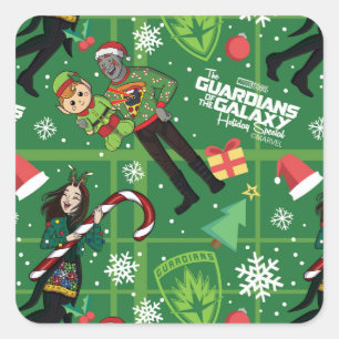 Guardians of the Galaxy Holiday Drax & Mantis Square Sticker