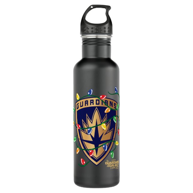 Guardians of the Galaxy Holiday Logo & Lights 710 Ml Water Bottle (Front)