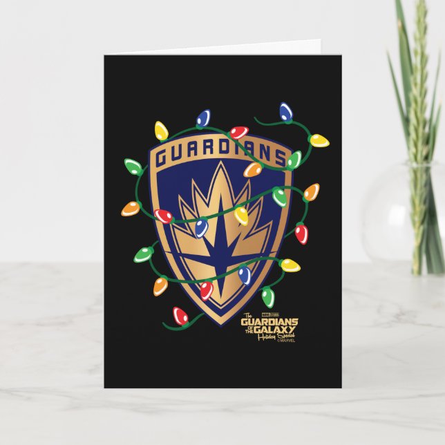 Guardians of the Galaxy Holiday Logo & Lights Card (Front)