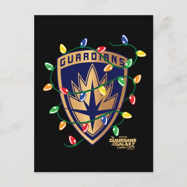 Guardians of the Galaxy Holiday Logo & Lights Postcard (Front)