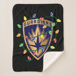 Guardians of the Galaxy Holiday Logo & Lights Sherpa Blanket