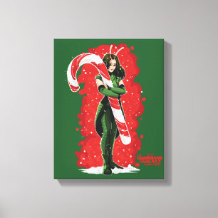 Guardians of the Galaxy Holiday Mantis Candy Cane Canvas Print