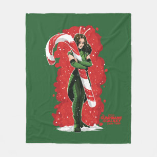 Guardians of the Galaxy Holiday Mantis Candy Cane Fleece Blanket