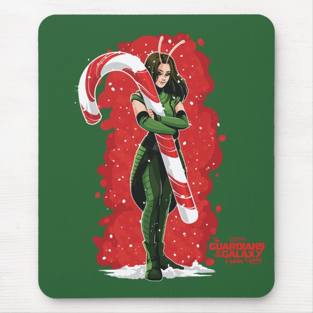Guardians of the Galaxy Holiday Mantis Candy Cane Mouse Pad (Front)