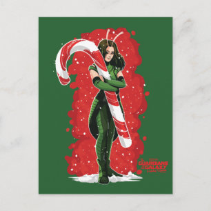 Guardians of the Galaxy Holiday Mantis Candy Cane Postcard